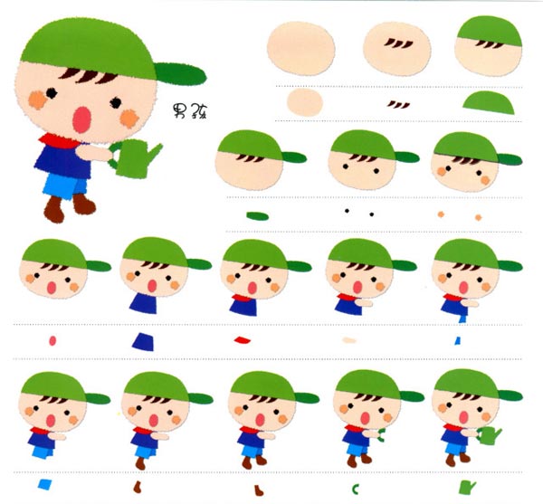 淘气的小男孩_撕纸手工制作图解教程