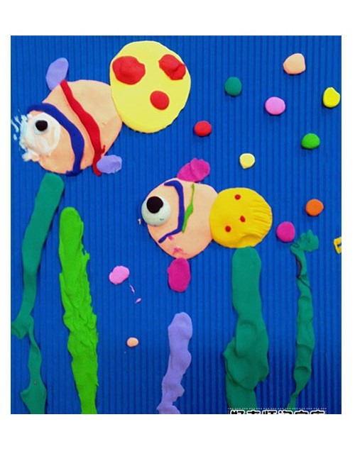 海洋里的小动物_幼儿学橡皮泥手工图解教程2